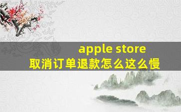 apple store取消订单退款怎么这么慢